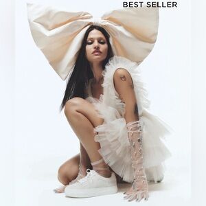 Betsey Johnson Sidny Ivory Pearl Platform Sneakers